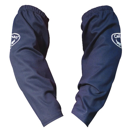 Flame-Resistant Sleeve, Cotton, 18 in Length, Blue, Elastic Cuff MPN:3004-1