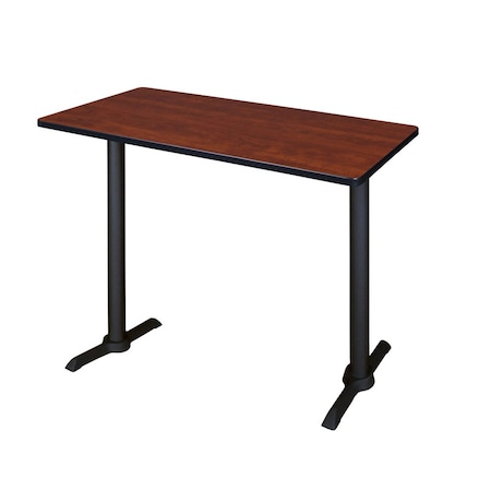 Rectangle Cain Cafe Training Table, 48 W, 24 L, 42 H, Wood, Metal Top, Cherry MPN:MCTRCT4824CH