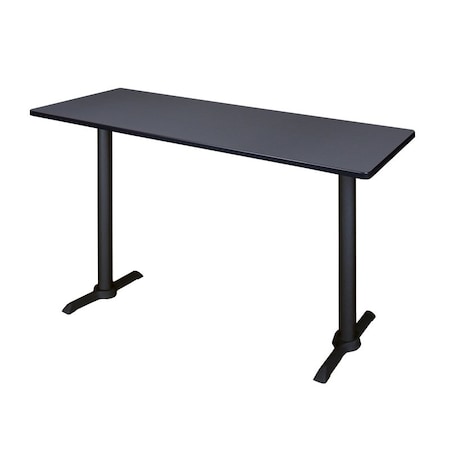 Rectangle Cain Cafe Training Tables, 60 W, 24 L, 42 H, Wood, Metal Top, Grey MPN:MCTRCT6024GY