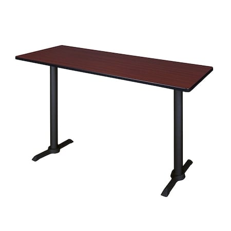 Rectangle Cain Cafe Training Tables, 60 W, 24 L, 42 H, Wood, Metal Top, Mahogany MPN:MCTRCT6024MH