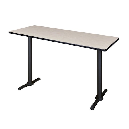 Rectangle Cain Cafe Training Tables, 60 W, 24 L, 42 H, Wood, Metal Top, Maple MPN:MCTRCT6024PL