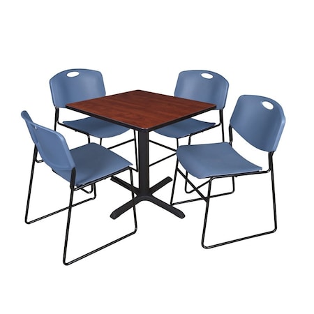 Cain Square Table & Chair Set, Wood, Metal, Polypropylene Top MPN:TB3030CH44BE