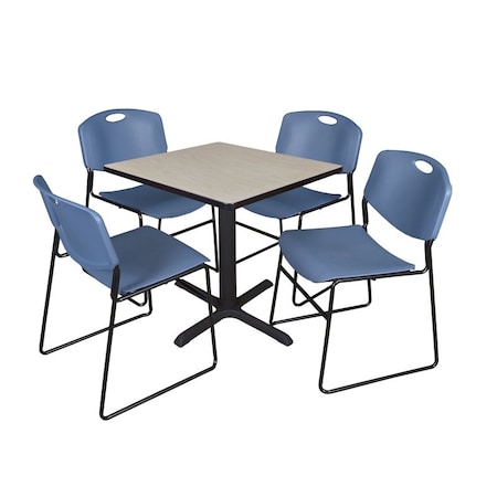 Cain Square Table & Chair Set, Wood, Metal, Polypropylene Top MPN:TB3030PL44BE