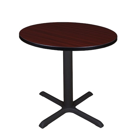 Round Tables > Breakroom Tables > Cain Square & Round Tables, Wood, Metal Top, Mahogany MPN:TB30RNDMH