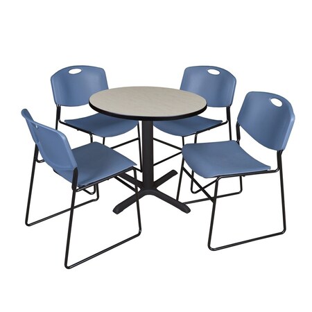 Cain Round Table & Chair Set, Wood, Metal, Polypropylene Top MPN:TB30RNDPL44BE