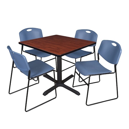Cain Square Table & Chair Set, Wood, Metal, Polypropylene Top MPN:TB3636CH44BE