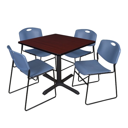 Cain Square Table & Chair Set, Wood, Metal, Polypropylene Top MPN:TB3636MH44BE