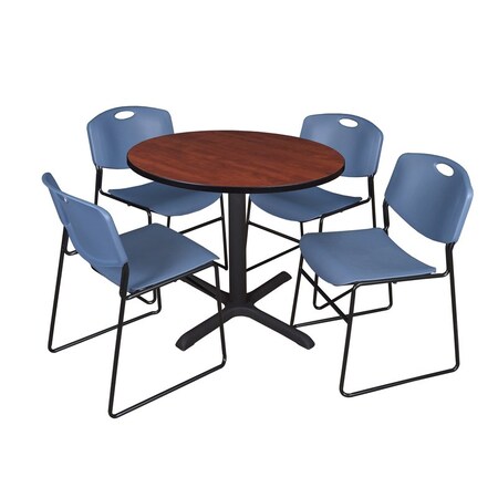 Cain Round Table & Chair Set, Wood, Metal, Polypropylene Top MPN:TB36RNDCH44BE