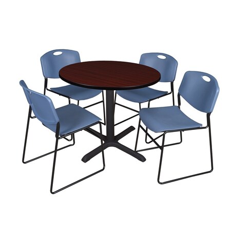 Cain Round Table & Chair Set, Wood, Metal, Polypropylene Top MPN:TB36RNDMH44BE