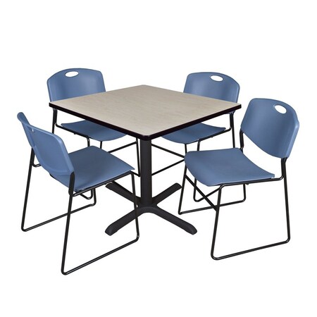 Cain Square Table & Chair Set, Wood, Metal, Polypropylene Top MPN:TB4242PL44BE