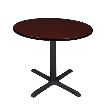 Cain Square & Round Tables, Wood, Metal Top, Mahogany MPN:TB42RNDMH
