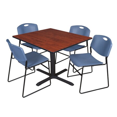 Cain Square Table & Chair Set, Wood, Metal, Polypropylene Top MPN:TB4848CH44BE