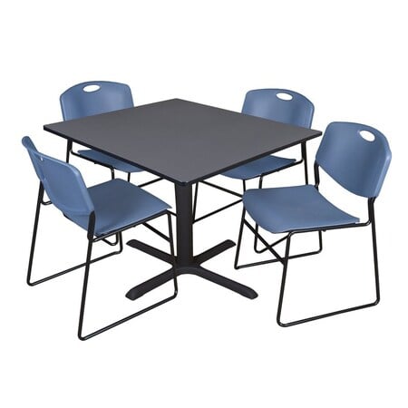 Cain Square Table & Chair Set, Wood, Metal, Polypropylene Top MPN:TB4848GY44BE