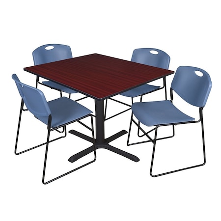 Cain Square Table & Chair Set, Wood, Metal, Polypropylene Top MPN:TB4848MH44BE