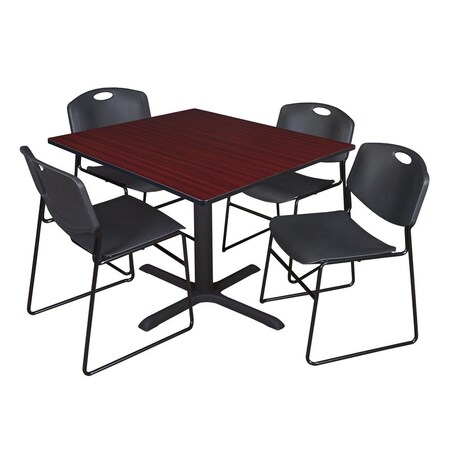 Cain Square Table & Chair Set, Wood, Metal, Polypropylene Top MPN:TB4848MH44BK