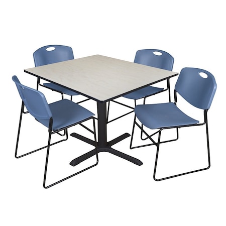 Cain Square Table & Chair Set, Wood, Metal, Polypropylene Top MPN:TB4848PL44BE