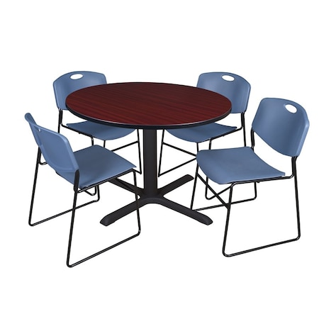 Cain Round Table & Chair Set, Wood, Metal, Polypropylene Top MPN:TB48RNDMH44BE