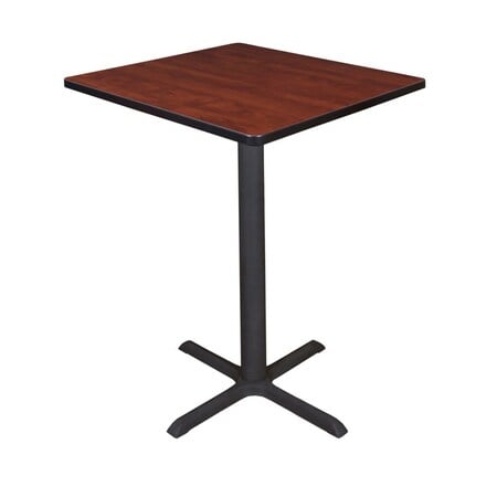 Cain Cafe Tables, 30 W, 30 L, 42 H, Wood, Metal Top, Cherry MPN:TCB3030CH