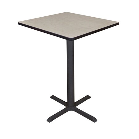 Cain Cafe Tables, 30 W, 30 L, 42 H, Wood, Metal Top, Maple MPN:TCB3030PL