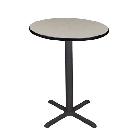 Cain Cafe Tables, 30 W, 30 L, 42 H, Wood, Metal Top, Maple MPN:TCB30RNDPL