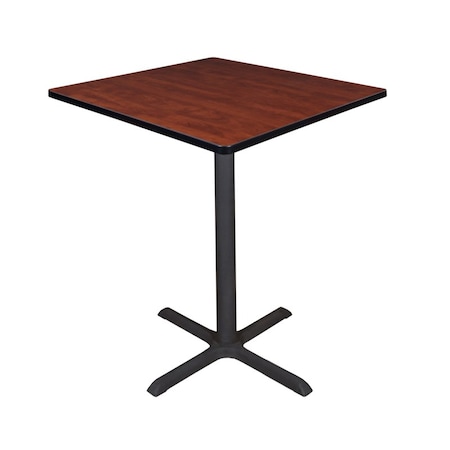 Cain Cafe Tables, 36 W, 36 L, 42 H, Wood, Metal Top, Cherry MPN:TCB3636CH