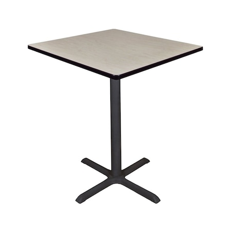 Cain Cafe Tables, 36 W, 36 L, 42 H, Wood, Metal Top, Maple MPN:TCB3636PL