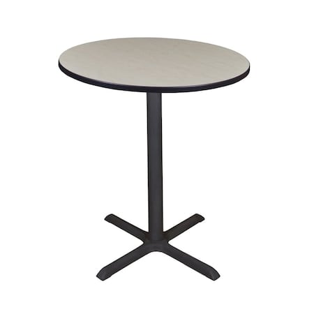 Cain Cafe Tables, 36 W, 36 L, 42 H, Wood, Metal Top, Maple MPN:TCB36RNDPL