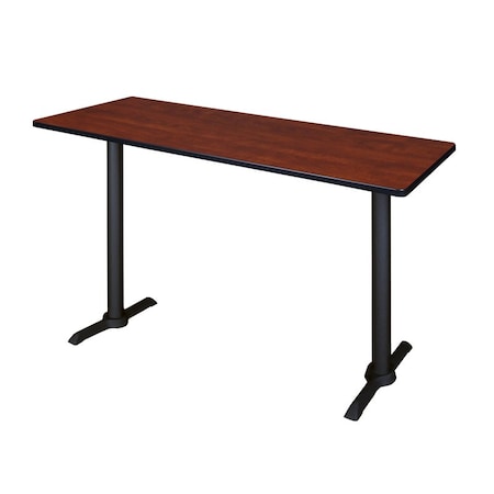 Rectangle Cain Cafe Training Tables, 66 W, 24 L, 42 H, Wood, Metal Top, Cherry MPN:MCTRCT6624CH