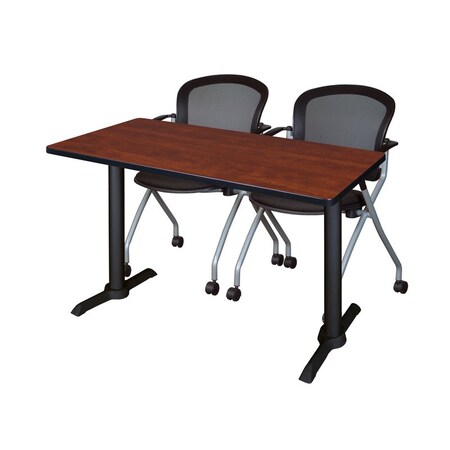Rectangle Tables > Training Tables > Cain Training Table & Chair Sets, 48 W, 24 L, 29 H, Cherry MPN:MTRCT4824CH23BK