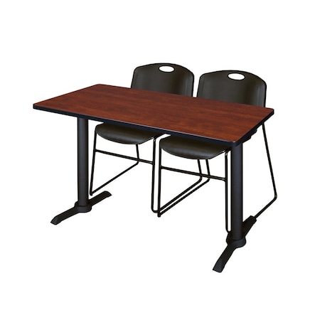 Rectangle Tables > Training Tables > Cain Training Table & Chair Sets, 48 W, 24 L, 29 H, Cherry MPN:MTRCT4824CH44BK