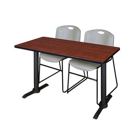 Rectangle Tables > Training Tables > Cain Training Table & Chair Sets, 48 W, 24 L, 29 H, Cherry MPN:MTRCT4824CH44GY
