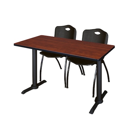 Rectangle Tables > Training Tables > Cain Training Table & Chair Sets, 48 W, 24 L, 29 H, Cherry MPN:MTRCT4824CH47BK