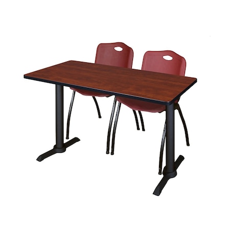 Rectangle Tables > Training Tables > Cain Training Table & Chair Sets, 48 W, 24 L, 29 H, Cherry MPN:MTRCT4824CH47BY