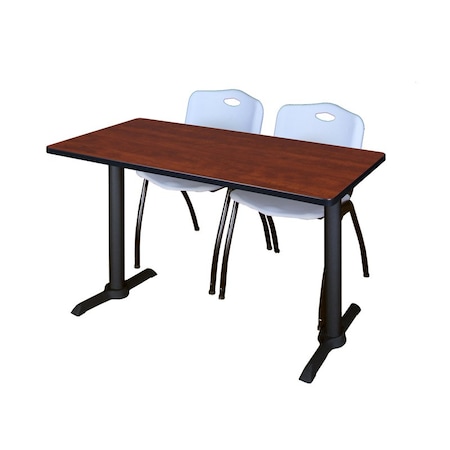 Rectangle Tables > Training Tables > Cain Training Table & Chair Sets, 48 W, 24 L, 29 H, Cherry MPN:MTRCT4824CH47GY