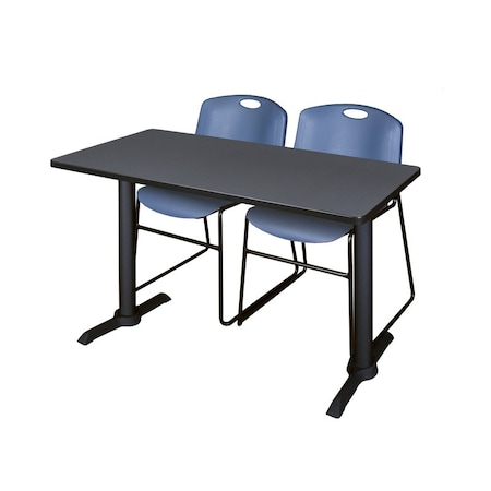 Rectangle Tables > Training Tables > Cain Training Table & Chair Sets, 48 W, 24 L, 29 H, Grey MPN:MTRCT4824GY44BE