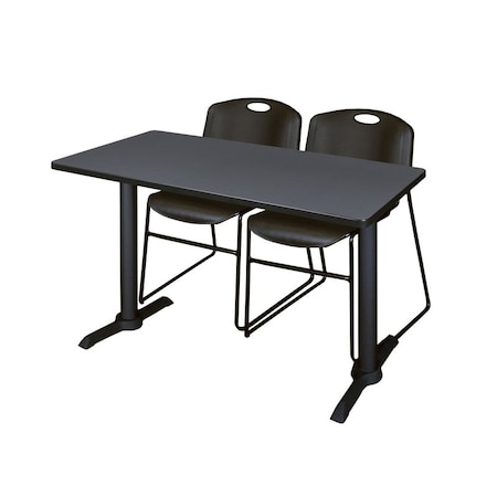 Rectangle Tables > Training Tables > Cain Training Table & Chair Sets, 48 W, 24 L, 29 H, Grey MPN:MTRCT4824GY44BK
