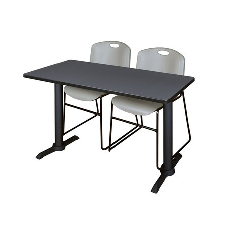 Rectangle Tables > Training Tables > Cain Training Table & Chair Sets, 48 W, 24 L, 29 H, Grey MPN:MTRCT4824GY44GY