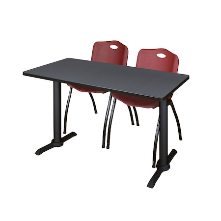 Rectangle Tables > Training Tables > Cain Training Table & Chair Sets, 48 W, 24 L, 29 H, Grey MPN:MTRCT4824GY47BY
