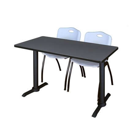 Rectangle Tables > Training Tables > Cain Training Table & Chair Sets, 48 W, 24 L, 29 H, Grey MPN:MTRCT4824GY47GY