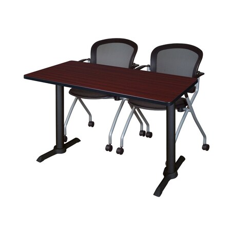 Rectangle Tables > Training Tables > Cain Training Table & Chair Sets, 48 W, 24 L, 29 H, Mahogany MPN:MTRCT4824MH23BK