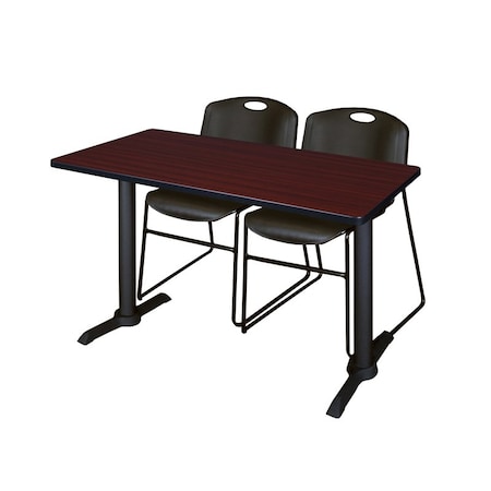 Rectangle Tables > Training Tables > Cain Training Table & Chair Sets, 48 W, 24 L, 29 H, Mahogany MPN:MTRCT4824MH44BK