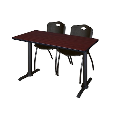 Rectangle Tables > Training Tables > Cain Training Table & Chair Sets, 48 W, 24 L, 29 H, Mahogany MPN:MTRCT4824MH47BK