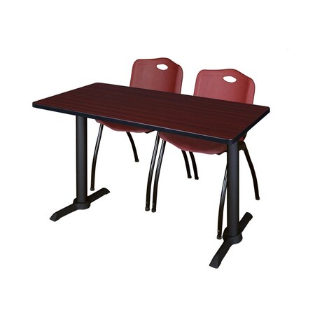 Rectangle Tables > Training Tables > Cain Training Table & Chair Sets, 48 W, 24 L, 29 H, Mahogany MPN:MTRCT4824MH47BY
