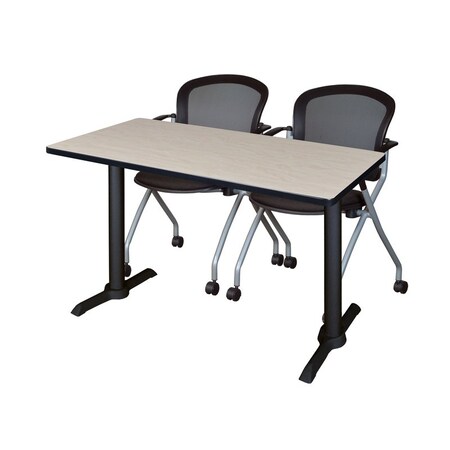 Rectangle Tables > Training Tables > Cain Training Table & Chair Sets, 48 W, 24 L, 29 H, Maple MPN:MTRCT4824PL23BK