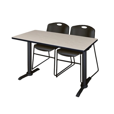 Rectangle Tables > Training Tables > Cain Training Table & Chair Sets, 48 W, 24 L, 29 H, Maple MPN:MTRCT4824PL44BK