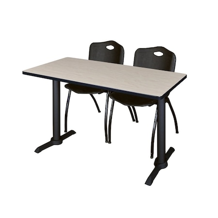 Rectangle Tables > Training Tables > Cain Training Table & Chair Sets, 48 W, 24 L, 29 H, Maple MPN:MTRCT4824PL47BK