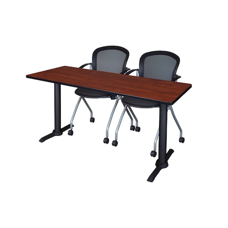 Rectangle Tables > Training Tables > Cain Training Table & Chair Sets, 60 W, 24 L, 29 H, Cherry MPN:MTRCT6024CH23BK
