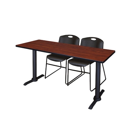 Rectangle Tables > Training Tables > Cain Training Table & Chair Sets, 60 W, 24 L, 29 H, Cherry MPN:MTRCT6024CH44BK