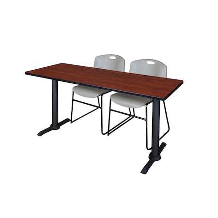 Rectangle Tables > Training Tables > Cain Training Table & Chair Sets, 60 W, 24 L, 29 H, Cherry MPN:MTRCT6024CH44GY