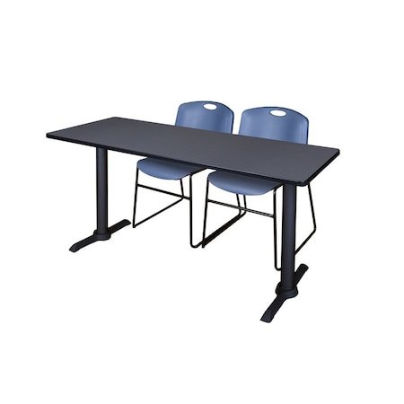Rectangle Tables > Training Tables > Cain Training Table & Chair Sets, 60 W, 24 L, 29 H, Grey MPN:MTRCT6024GY44BE
